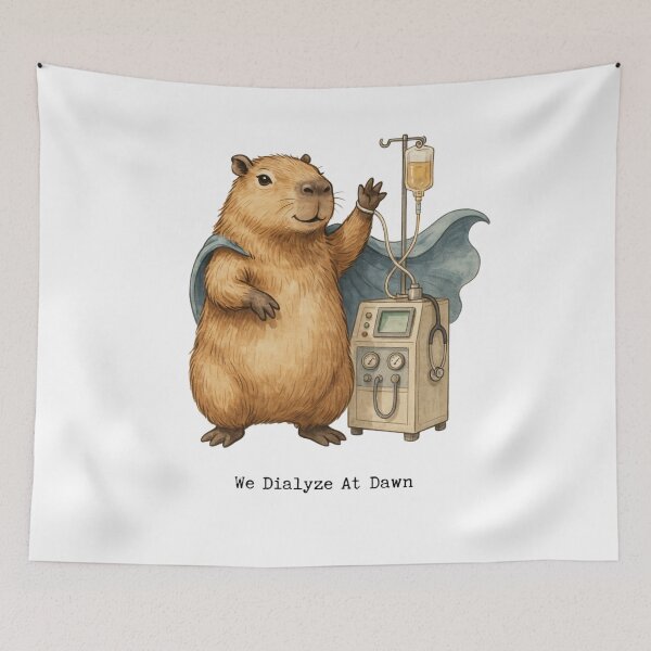 Item preview, We Dialyze At Dawn Funny Dialysis Nurse Capybara Humor designed and sold by BHMARTS.