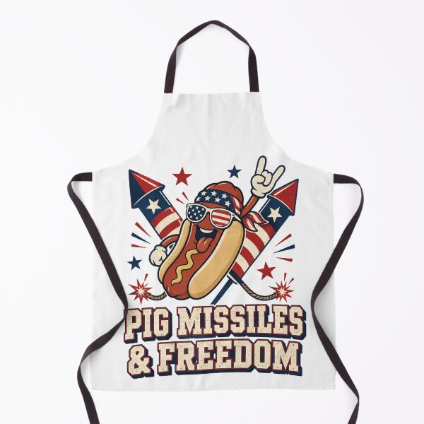 Item preview, Pig Missiles And Freedom Patriotic Hot Dog Humor designed and sold by FreshVibe Prints.