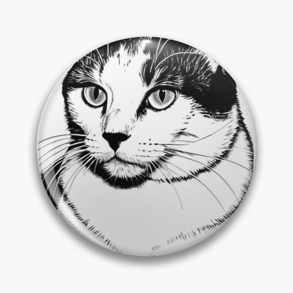 Item preview, Art - Cat Portrait, Timeless Black and White Engraving Style designed and sold by DoodyPets.