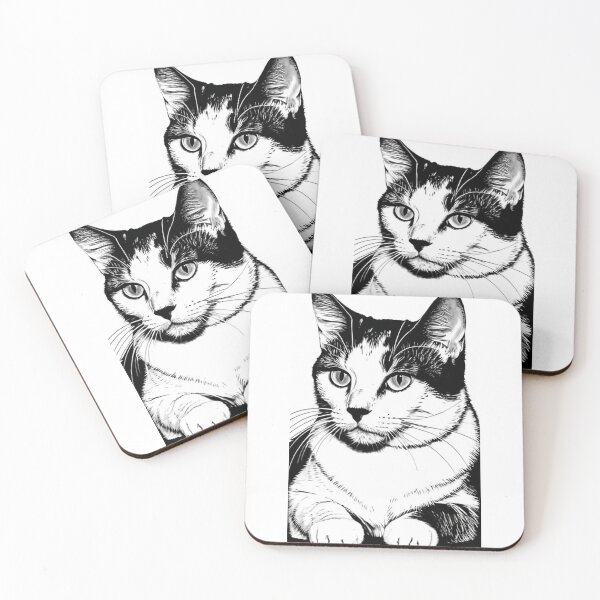 Item preview, Art - Cat Portrait, Timeless Black and White Engraving Style designed and sold by DoodyPets.