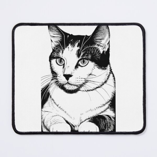 Item preview, Art - Cat Portrait, Timeless Black and White Engraving Style designed and sold by DoodyPets.