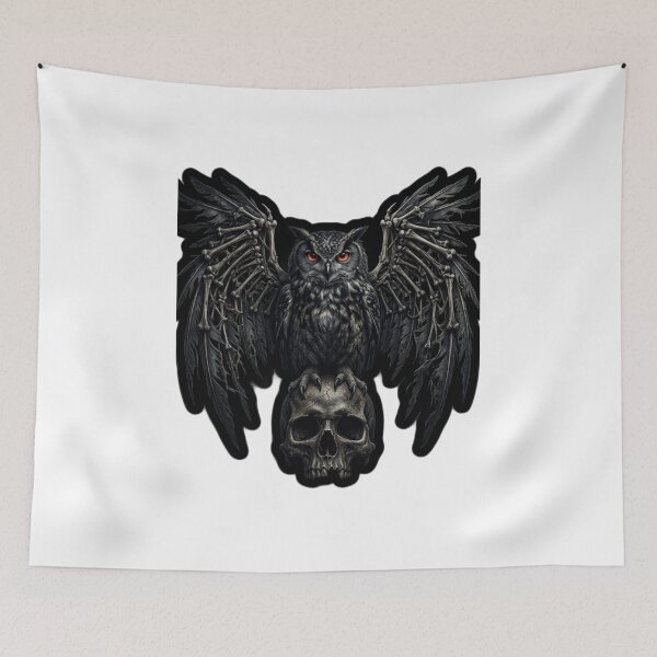 Item preview, "Gothic Skeleton Owl - Macabre Dark Fantasy Art" designed and sold by NeoTeeFusion.
