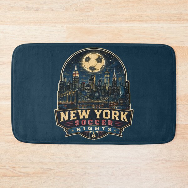 Item preview, New York Soccer Nights Retro NYC Skyline Shirt | Football Travel Poster Design designed and sold by Globalcitytees.
