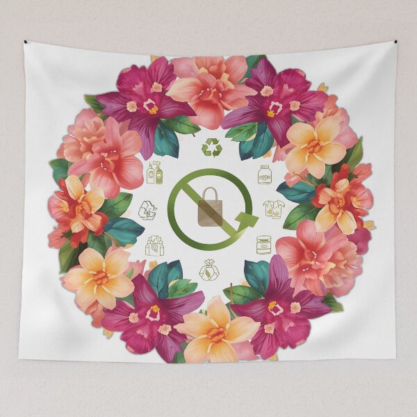 Item preview, Eco Friendly Floral Wreath No Plastic Zero Waste Art designed and sold by Luna-Flow.