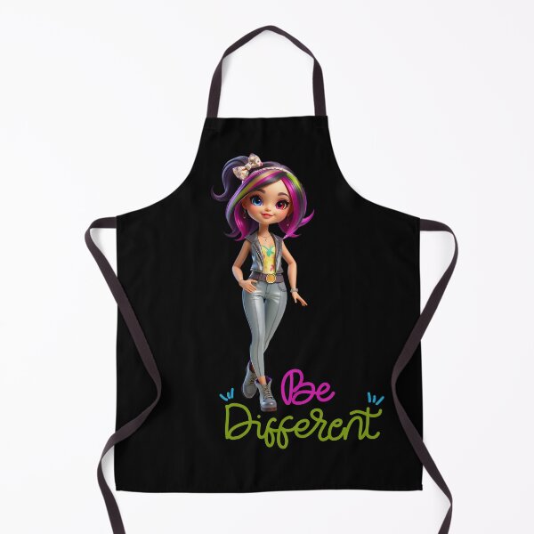 Item preview, Be Different Cute Cartoon Doll with Colorful Hair – Motivational Girls Illustration designed and sold by daila70.