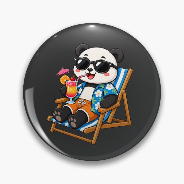 Item preview, Cool Panda Beach Chair Tropical Cocktail Summer designed and sold by Seculinator.