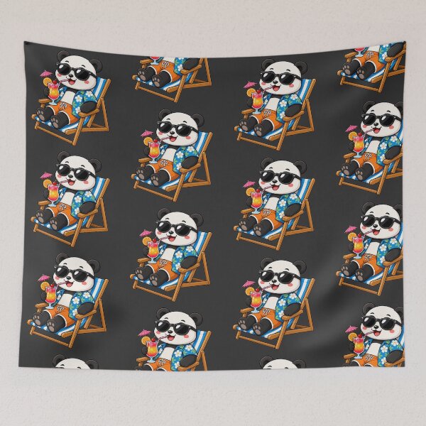 Item preview, Cool Panda Beach Chair Tropical Cocktail Summer designed and sold by Seculinator.