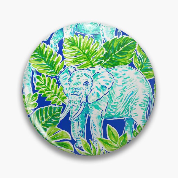 Item preview, Colorful Preppy Blue and Green Elephant Pattern designed and sold by ThePreppyArtist.