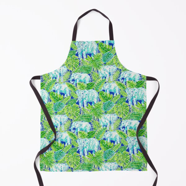 Item preview, Colorful Preppy Blue and Green Elephant Pattern designed and sold by ThePreppyArtist.