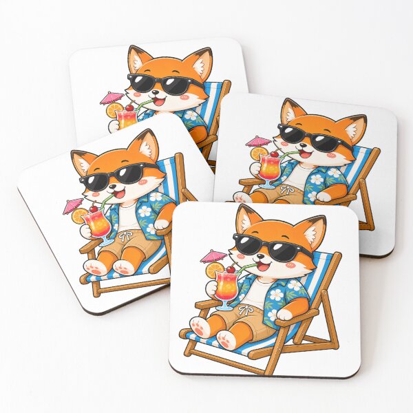 Item preview, Cool Fox Beach Chair Tropical Cocktail Summer designed and sold by Seculinator.