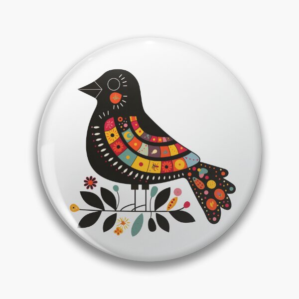 Item preview, Scandinavian Folk Art, Crow With Flower designed and sold by xiao xuans.