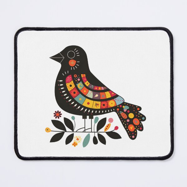 Item preview, Scandinavian Folk Art, Crow With Flower designed and sold by xiao xuans.