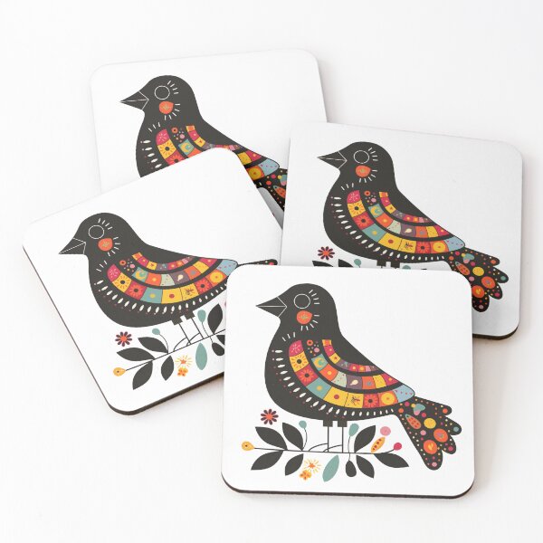 Item preview, Scandinavian Folk Art, Crow With Flower designed and sold by xiao xuans.