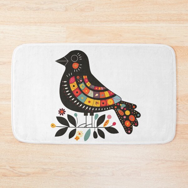 Item preview, Scandinavian Folk Art, Crow With Flower designed and sold by xiao xuans.