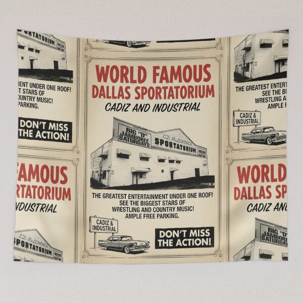 Item preview, World Famous Dallas Sportatorium Vintage Wrestling Arena Poster | Big D Jamboree Tribute designed and sold by The Irish Whip.