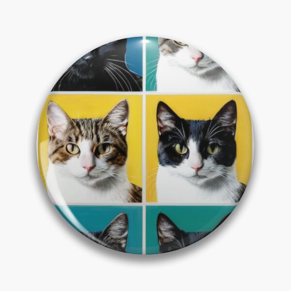 Artikelvorschau, Art - Pop Art Cat Portraits, Colorful 1960s Style entworfen und verkauft von DoodyPets.