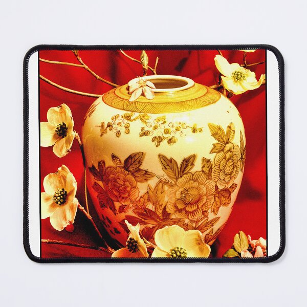 Item preview, Asian Ginger Jar, Dogwood Flower Motif, Still Life designed and sold by AMacGPhilly.