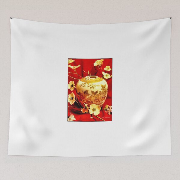 Item preview, Asian Ginger Jar, Dogwood Flower Motif, Still Life designed and sold by AMacGPhilly.