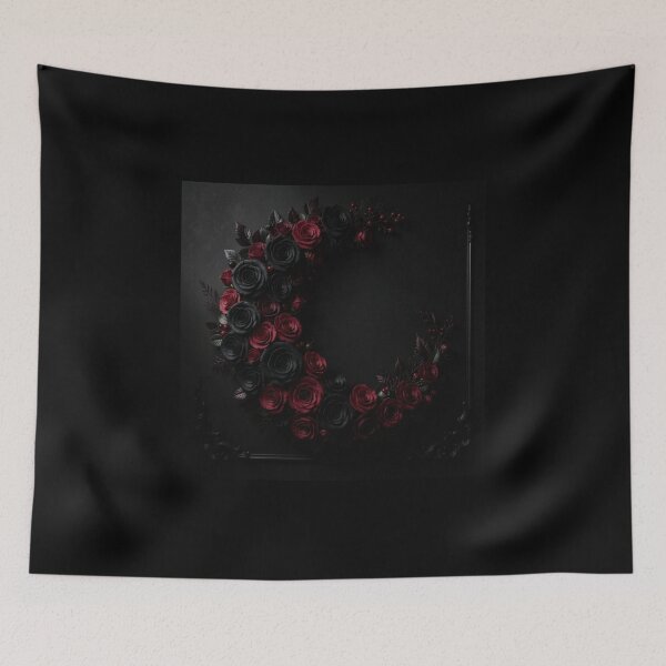Item preview, Crescent Moon in Roses | Dark Romance designed and sold by JanjjaSoulInk.