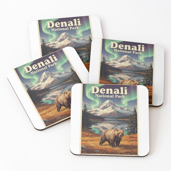 Item preview, Denali National Park Vintage Travel Poster Alaska Souvenir Design designed and sold by The Souvenir Dept..