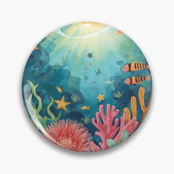 Item preview, Underwater Coral Reef Marine Life Watercolor Art designed and sold by Luna-Flow.