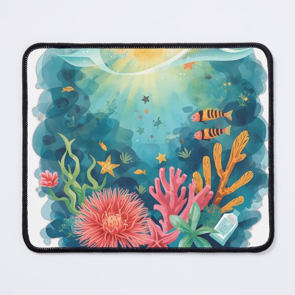 Item preview, Underwater Coral Reef Marine Life Watercolor Art designed and sold by Luna-Flow.