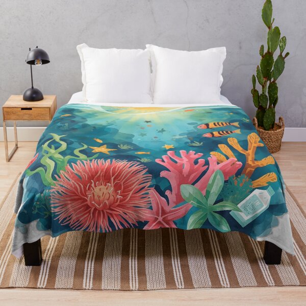 Item preview, Underwater Coral Reef Marine Life Watercolor Art designed and sold by Luna-Flow.