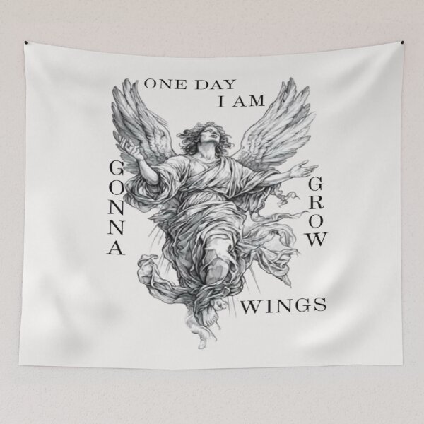 Item preview, Angel, with inscription "one day I am gonna grow wings" designed and sold by Jcb.koberaX.