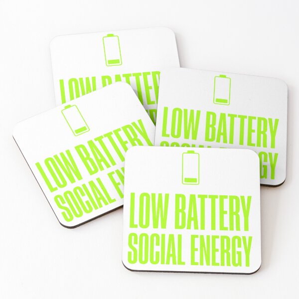 Item preview, Low Battery Social Energy – Minimal Neon Typography designed and sold by krishna-artdesigns.