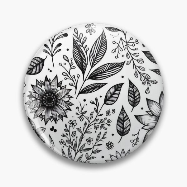 Artikelvorschau, black and white flower pattern entworfen und verkauft von crealook01.