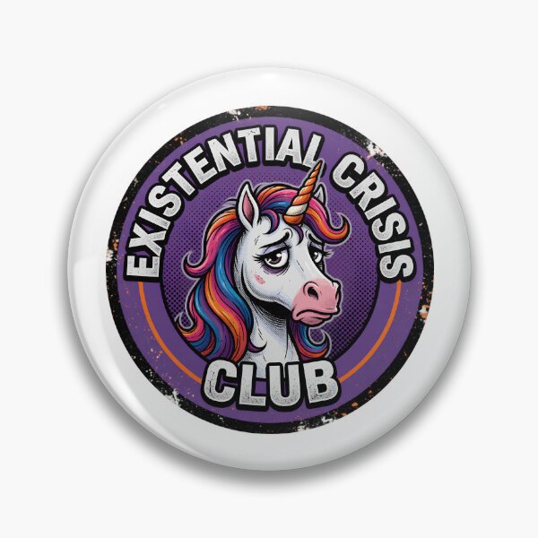 Item preview, Existential Crisis Club Unicorn Badge designed and sold by TshirtsOnline-.