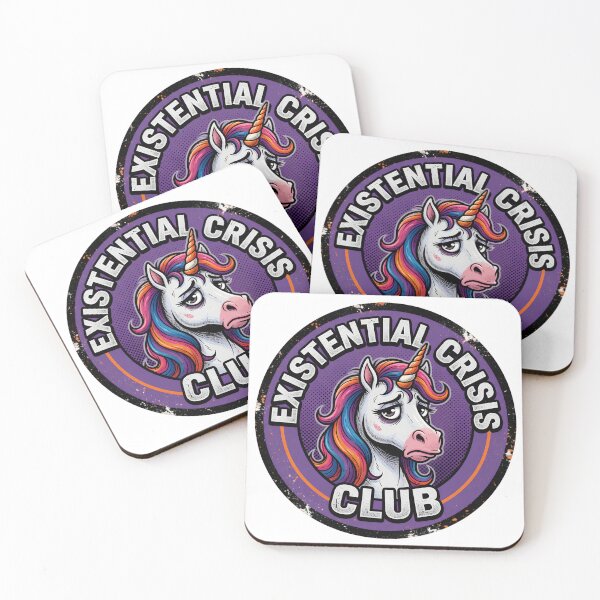 Item preview, Existential Crisis Club Unicorn Badge designed and sold by TshirtsOnline-.