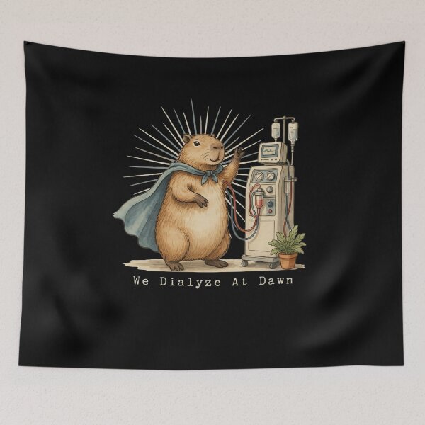 Item preview, We Dialyze At Dawn Funny Dialysis Nurse Capybara Humor designed and sold by BHMARTS.