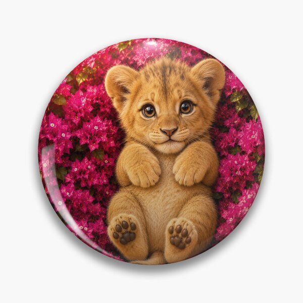 Item preview, Cute Lion Cub in Bougainvillea Blossoms designed and sold by Rohan132.