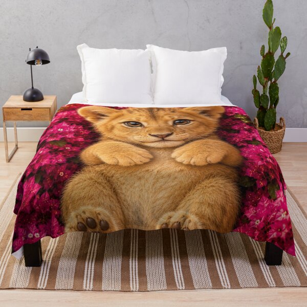 Item preview, Cute Lion Cub in Bougainvillea Blossoms designed and sold by Rohan132.