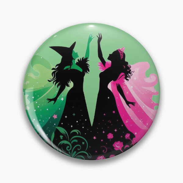 Item preview, Elphaba Glinda Wicked Pink Green Silhouette designed and sold by NerdiPop.