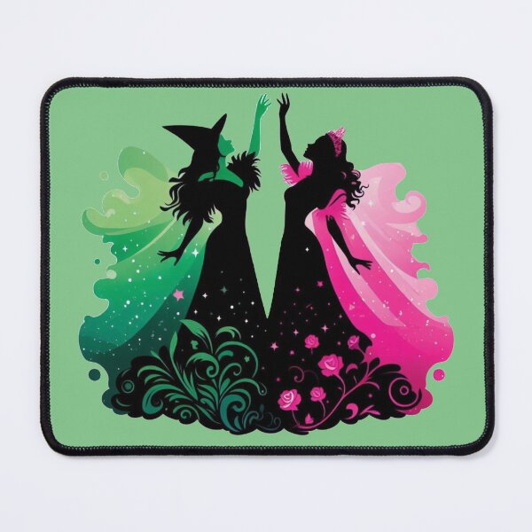 Item preview, Elphaba Glinda Wicked Pink Green Silhouette designed and sold by NerdiPop.