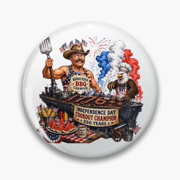 Item preview, Teddy Roosevelt BBQ Grill Master 4th of July  designed and sold by Zara Art House.