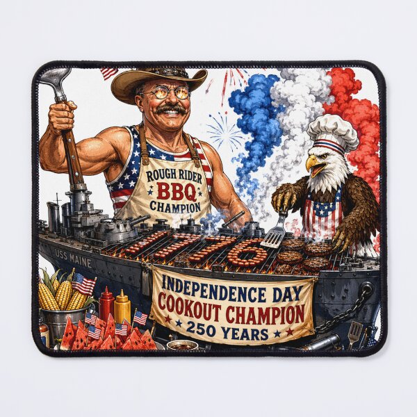 Item preview, Teddy Roosevelt BBQ Grill Master 4th of July designed and sold by Zara Art House.