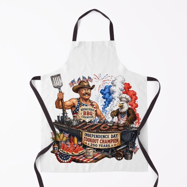Item preview, Teddy Roosevelt BBQ Grill Master 4th of July designed and sold by Zara Art House.