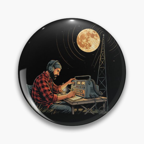 Item preview, Moonlight Ham Radio Operator – Amateur Radio Night Shift Communication designed and sold by ArcticFoxStudio.
