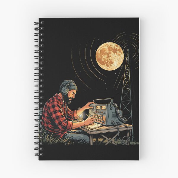 Item preview, Moonlight Ham Radio Operator – Amateur Radio Night Shift Communication designed and sold by ArcticFoxStudio.