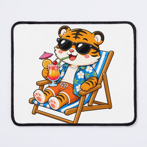 Item preview, Cool Tiger Beach Chair Tropical Cocktail Summer designed and sold by Seculinator.