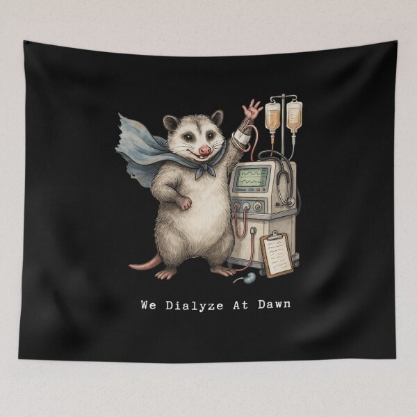 Item preview, We Dialyze At Dawn Funny Dialysis Nurse Opossum Humor designed and sold by BHMARTS.
