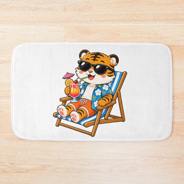 Item preview, Cool Tiger Beach Chair Tropical Cocktail Summer designed and sold by Seculinator.