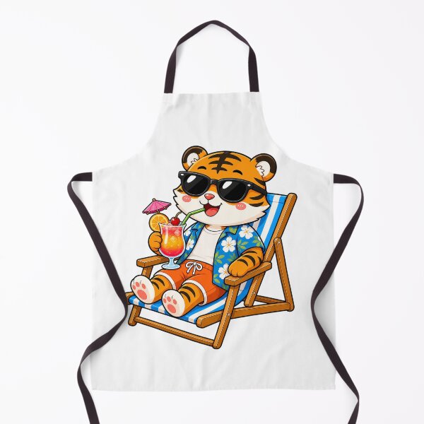 Item preview, Cool Tiger Beach Chair Tropical Cocktail Summer designed and sold by Seculinator.