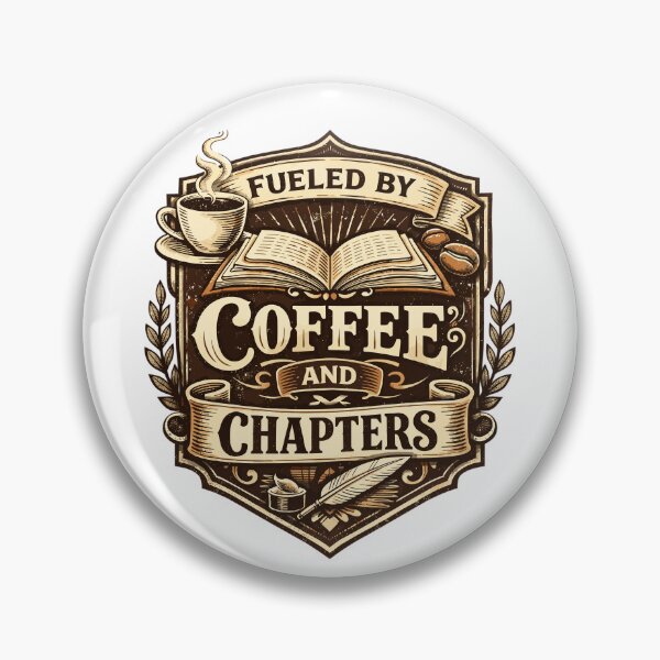 Item preview, Fueled by coffee and chapters | Vintage coat of arms designed and sold by Pineapple-Tree.