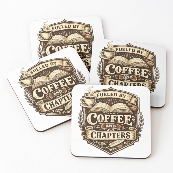 Item preview, Fueled by coffee and chapters | Vintage coat of arms designed and sold by Pineapple-Tree.