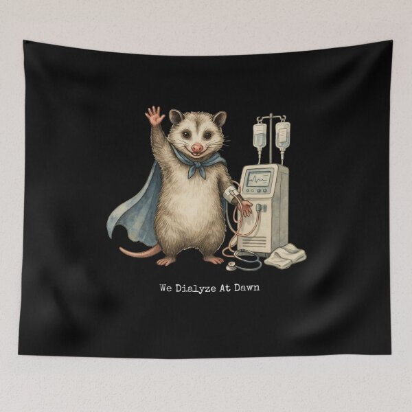Item preview, We Dialyze At Dawn Funny Dialysis Nurse Opossum Humor designed and sold by BHMARTS.