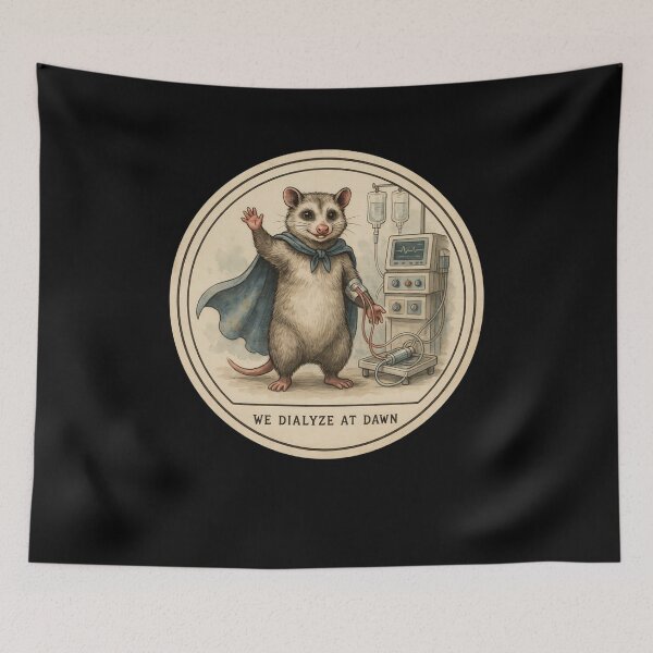 Item preview, We Dialyze At Dawn Funny Dialysis Nurse Opossum Humor designed and sold by BHMARTS.
